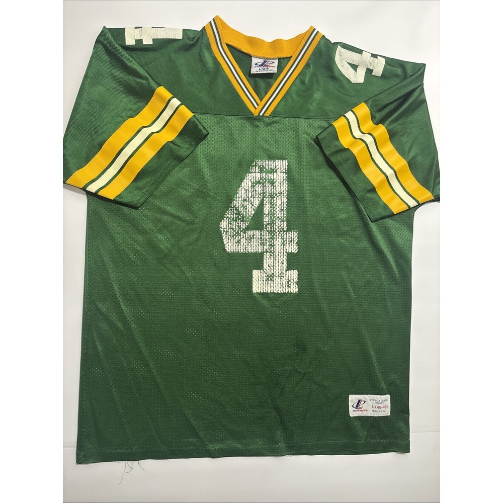 Vintage Logo Athletic Green Bay Packers Brett Favre #4 Jersey Mens Large Green